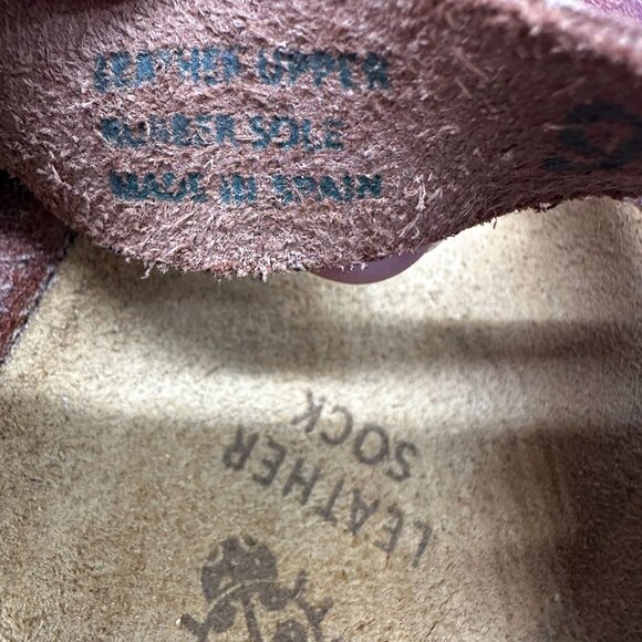 Yokono Sandals Womens Size 9 Cognac Leather Toe Loop Slides Adjustable Buckle - Picture 10 of 11